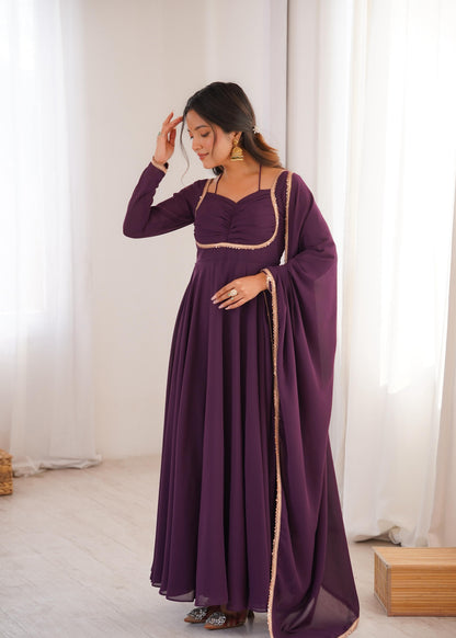 Premium Fox Blooming Georgette Anarkali Gown Set