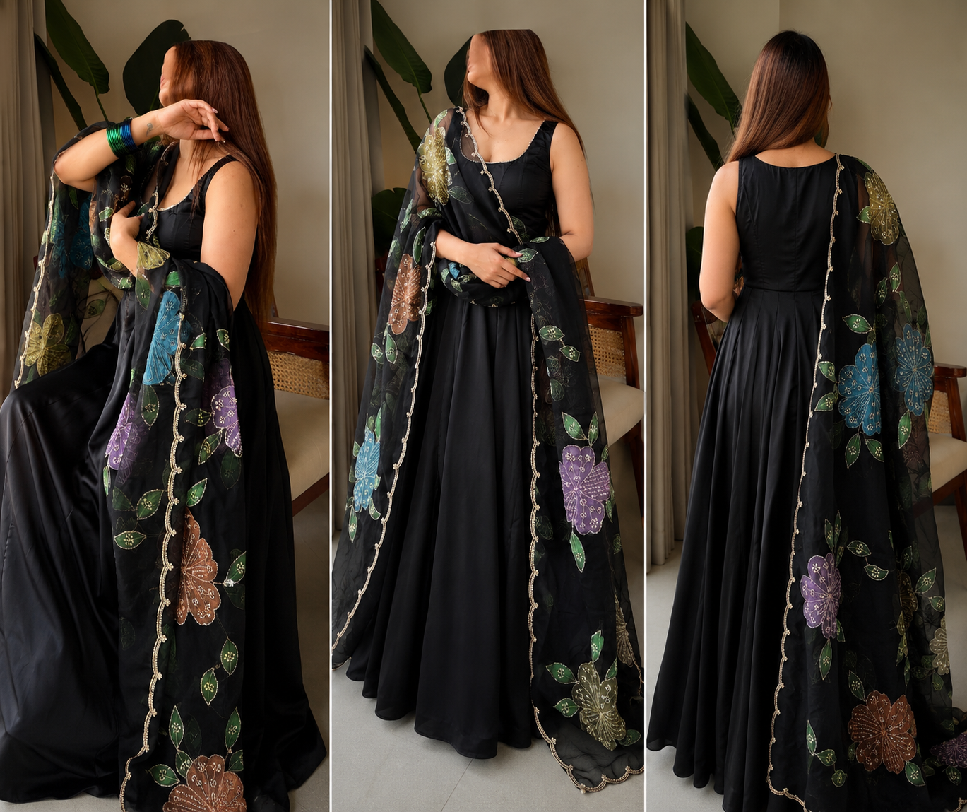 Natural Crepe Anarkali Set – Festive Flair Collection