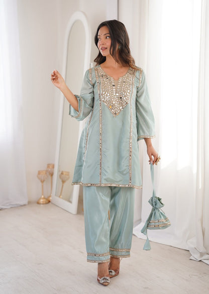 Mirror Muse Co-Ord Set – Ethnic Kurti & Batwa Combo