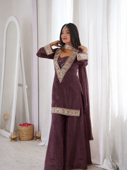 Mirror Majesty Sharara Set – Chinon 4 Piece Designer Outfit