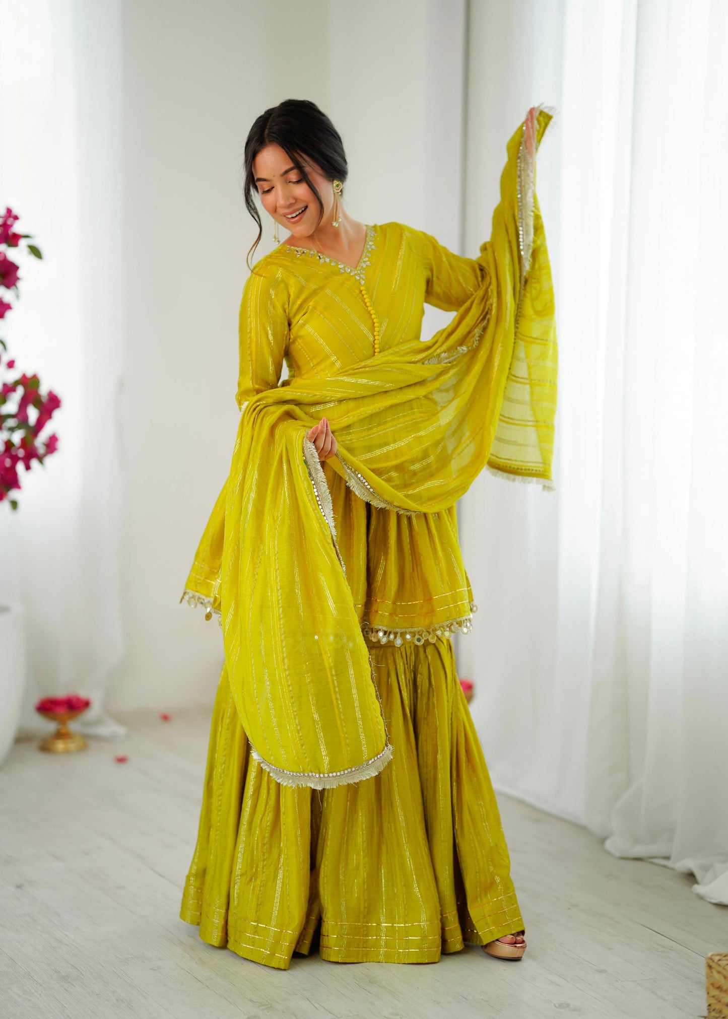 Noor-E-Ethnic Mirror Work Suit Set