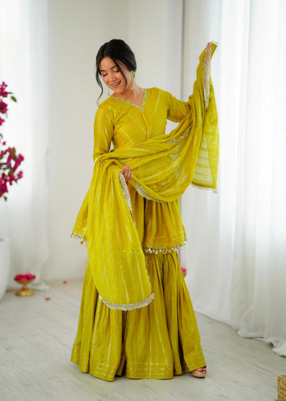 Noor-E-Ethnic Mirror Work Suit Set