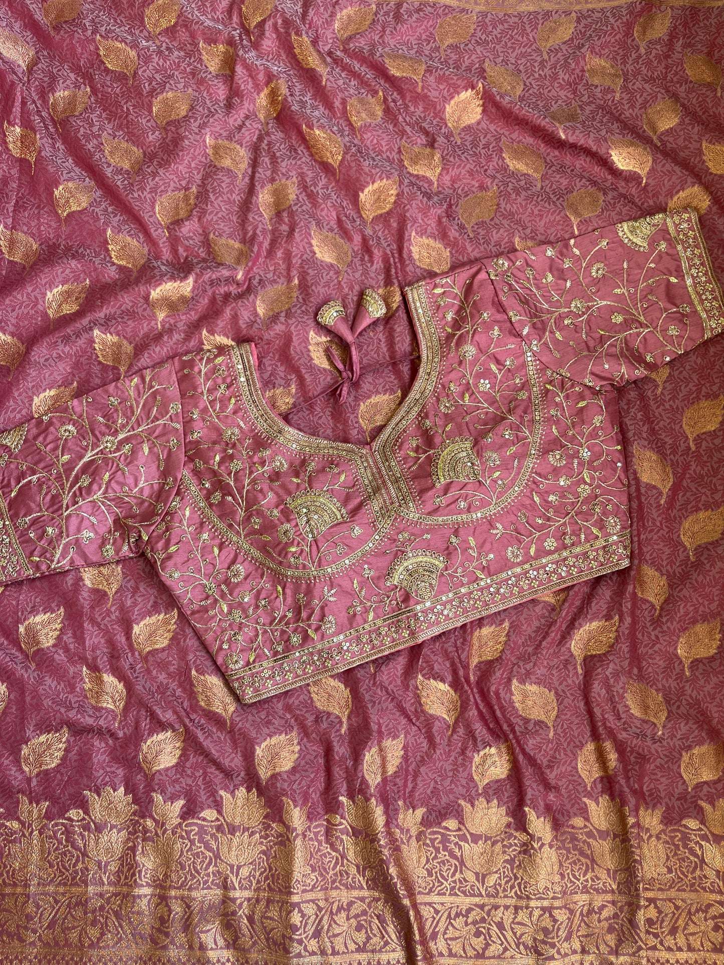 Jacquard Soft Silk Saree – Zari Weaving with Stitched Blouse