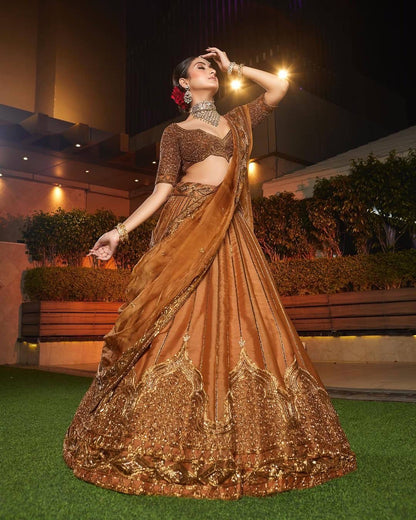 Vintage Grace Satin Silk Lehenga Set
