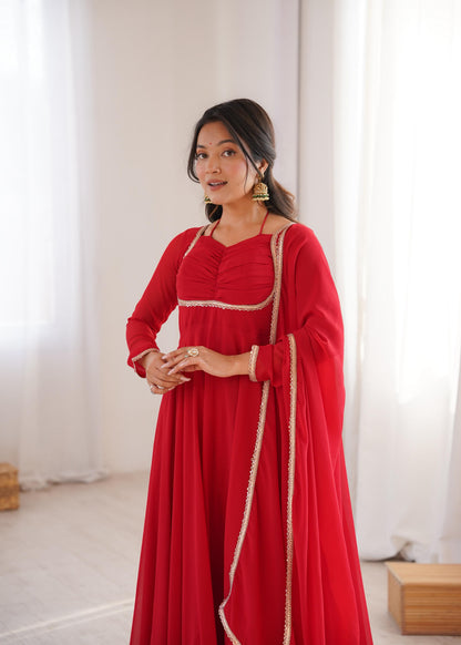 Premium Fox Blooming Georgette Anarkali Gown Set