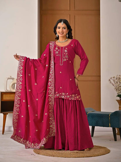Queen Style Sharara – Premium Vichitra Party Wear