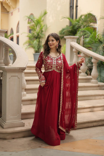 Simple Party Gown – Stylish Embroidered Outfit