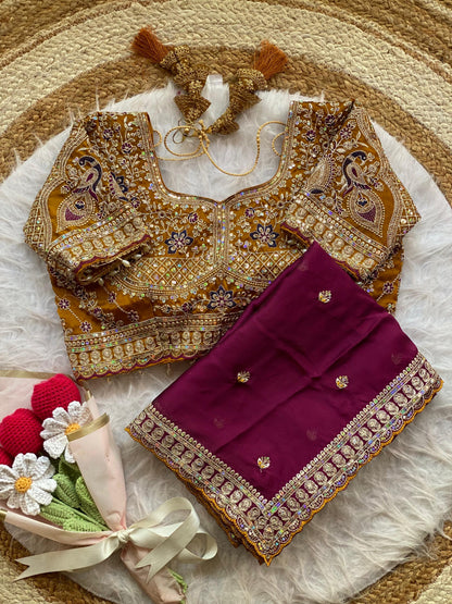Peacock Collection Saree – Two Tone Rangoli Silk with Heavy Work