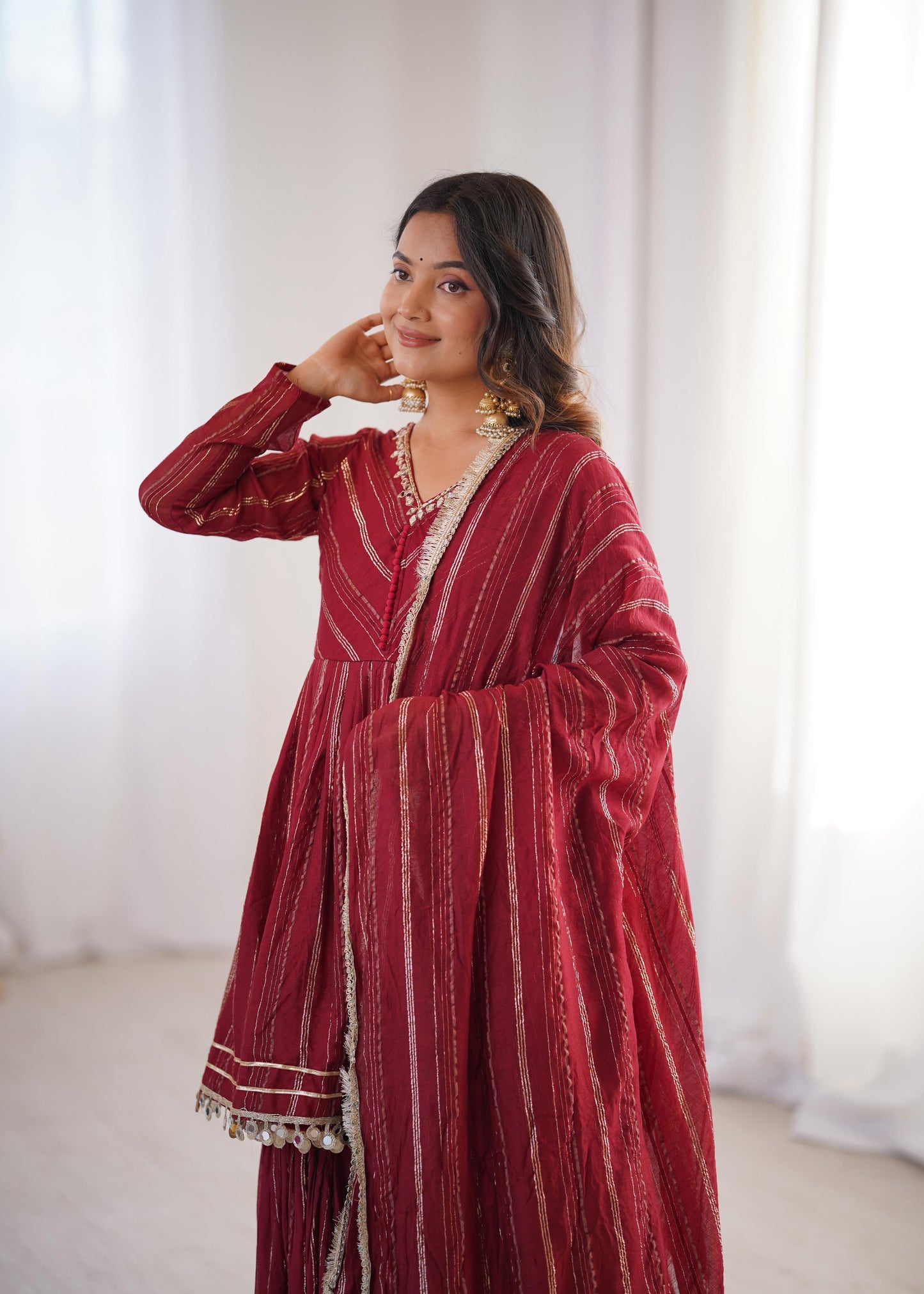 Noor-E-Ethnic Mirror Work Suit Set