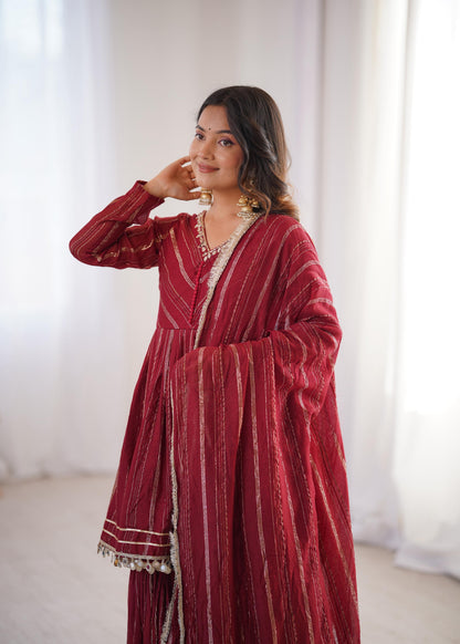 Noor-E-Ethnic Mirror Work Suit Set