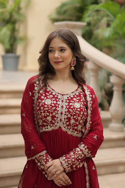 Simple Party Gown – Stylish Embroidered Outfit