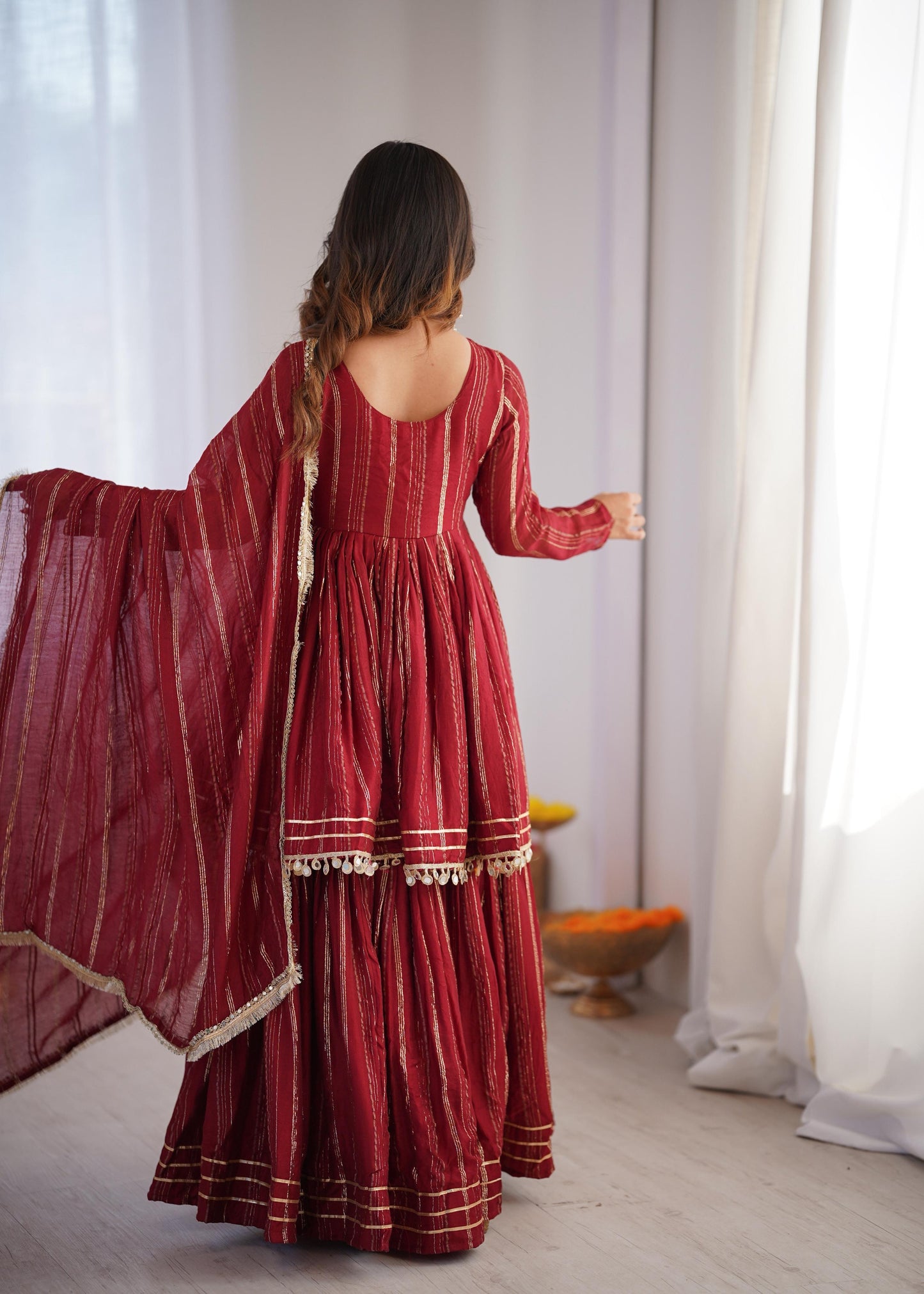 Noor-E-Ethnic Mirror Work Suit Set