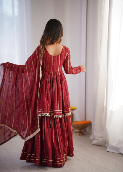 Noor-E-Ethnic Mirror Work Suit Set