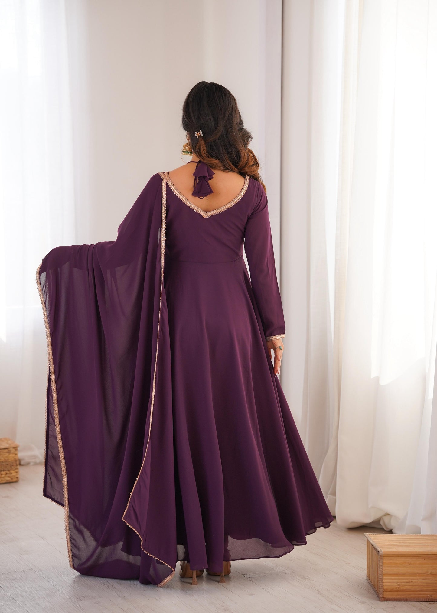Premium Fox Blooming Georgette Anarkali Gown Set