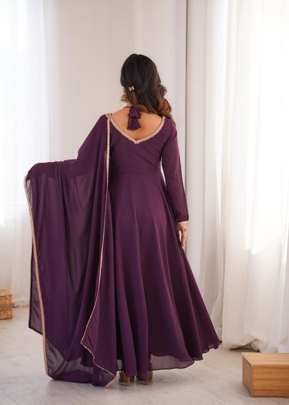 Premium Fox Blooming Georgette Anarkali Gown Set