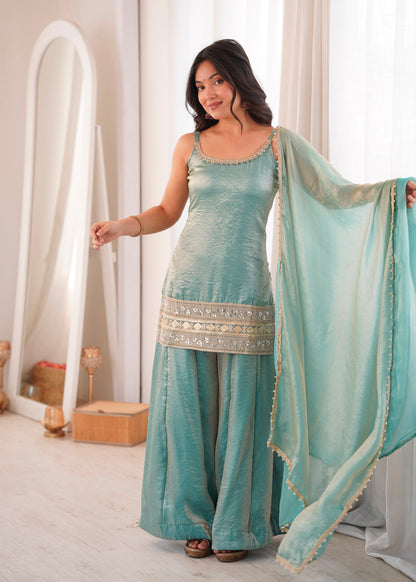 Mirror Glow Ethnic Set – Premium Party Wear