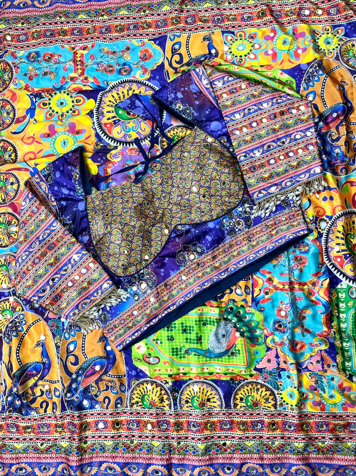 Mirror Bloom Saree – Japan Satin Digital Print Collection