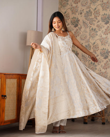 Banarasi Jacquard Dola Silk Anarkali Suit Set
