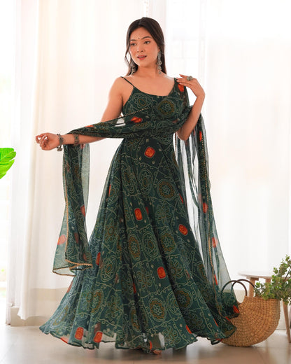 Elegant Printed Anarkali