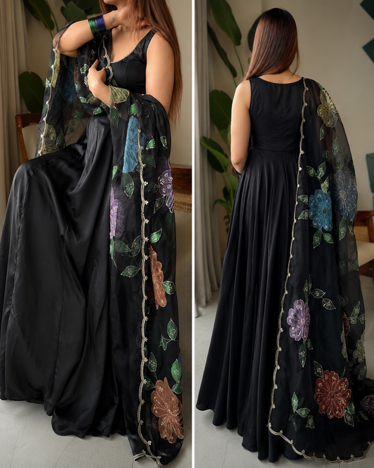 Natural Crepe Anarkali Set – Festive Flair Collection