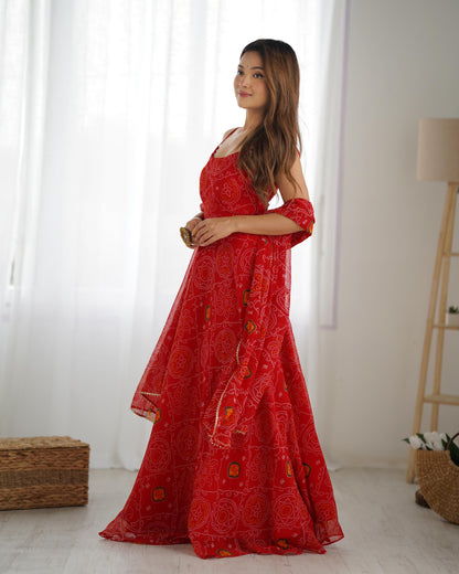 Elegant Printed Anarkali