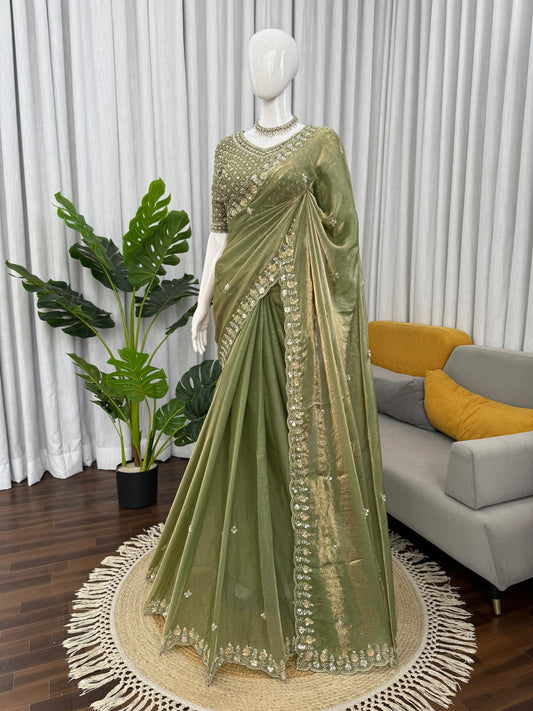 Crystal Grace Beads Saree