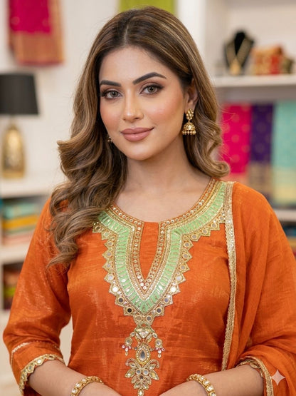 Shine On Mirror Work Suit Set