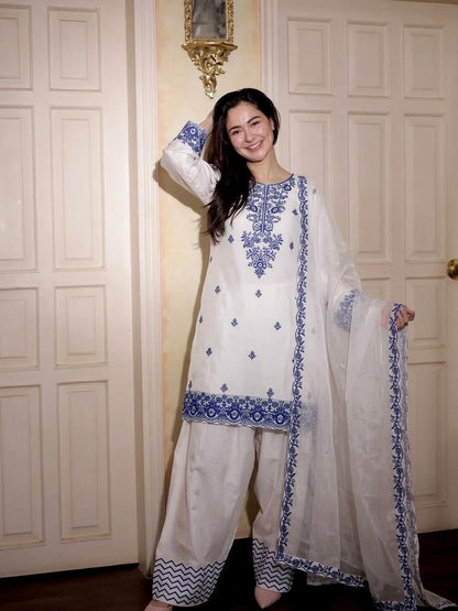 Kurta with Farshi Pant & GMY Silk Dupatta