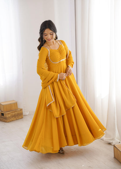Premium Fox Blooming Georgette Anarkali Gown Set