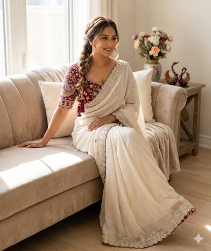 Modern Grace Saree – Rangoli Silk with Premium Blouse