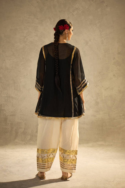 Celebrity Inspired Chinon Co-Ord Set with Fancy Gota Patti Work