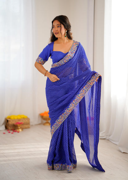 Glow Party Saree – Lightweight Georgette Designer Piece