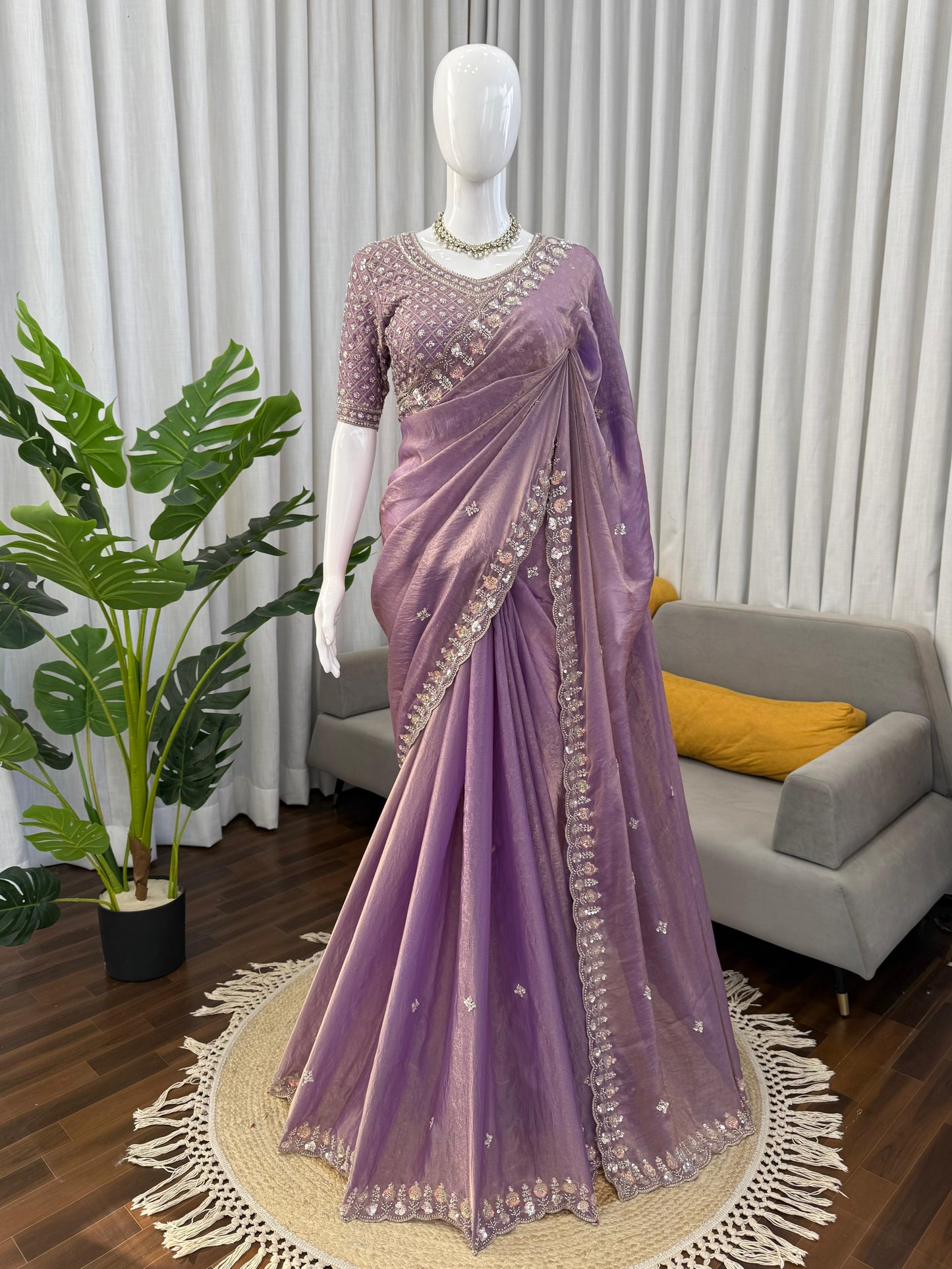 Crystal Grace Beads Saree