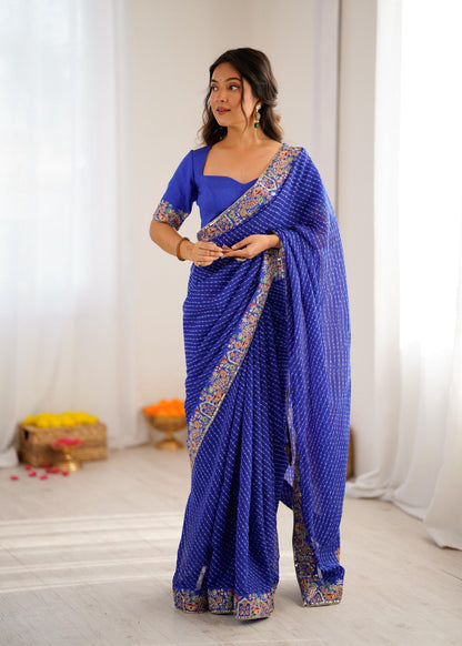 Glow Party Saree – Lightweight Georgette Designer Piece