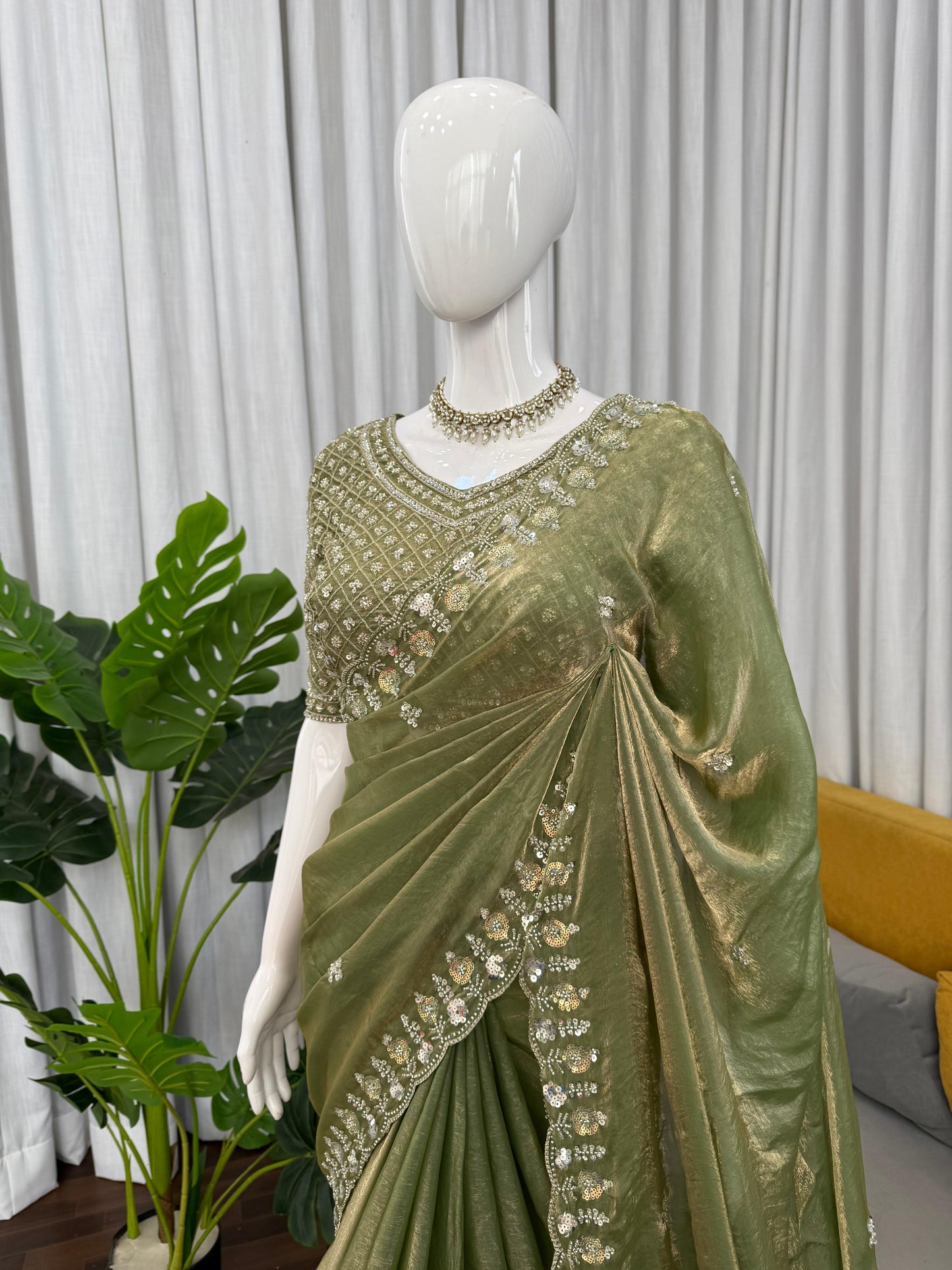 Crystal Grace Beads Saree