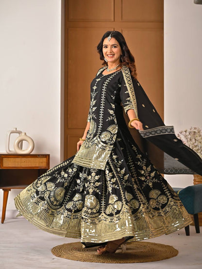 Designer Party Wear Top Sharara Palazzo Set