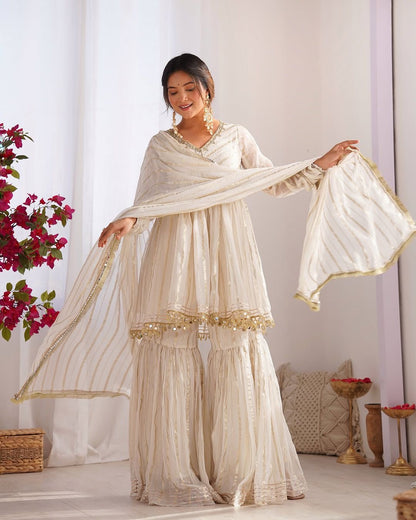 Noor-E-Ethnic Mirror Work Suit Set