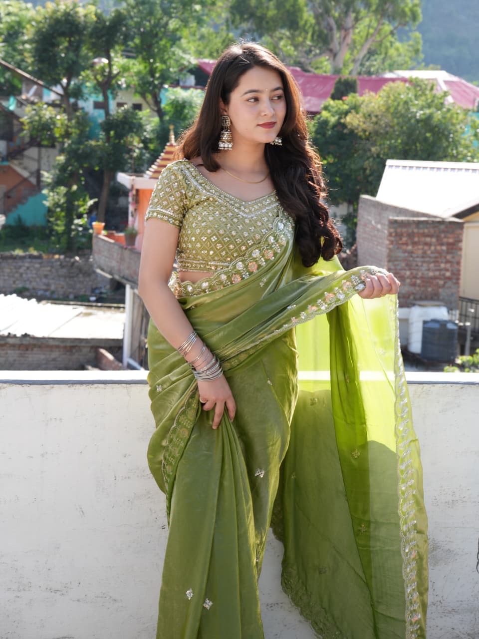 Crystal Grace Beads Saree