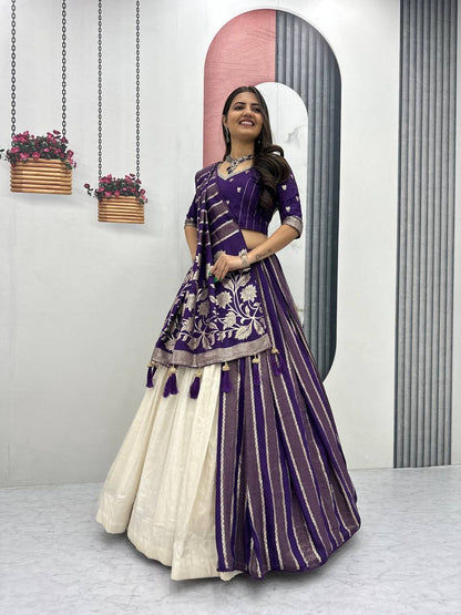Wedding Special Jacquard Silk Lehenga + Saree Set
