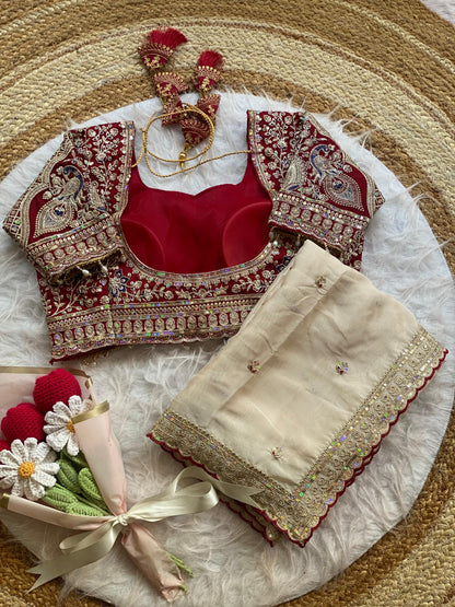Peacock Collection Saree – Two Tone Rangoli Silk with Heavy Work