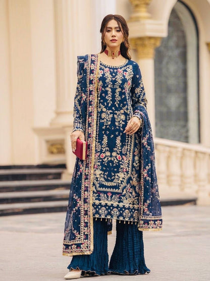 Royal Heavy Embroidered Sharara Suit with Dupatta