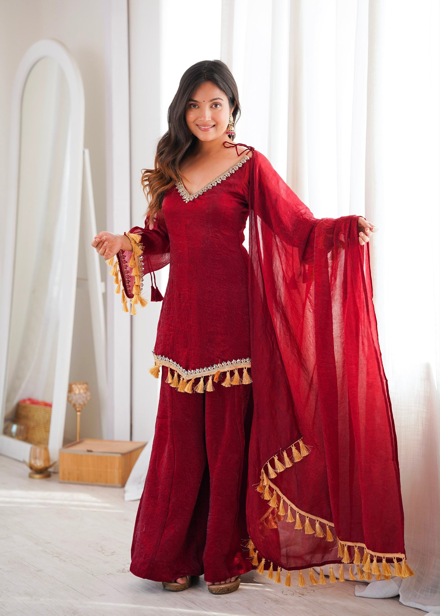 Classic Mirror Plazzo Set – Boutique Ethnic Wear
