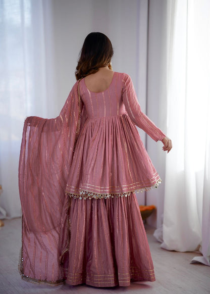 Noor-E-Ethnic Mirror Work Suit Set