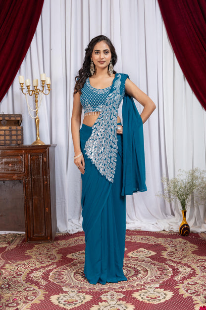 Ready-to-Wear Drape Saree with Stylish Blouse