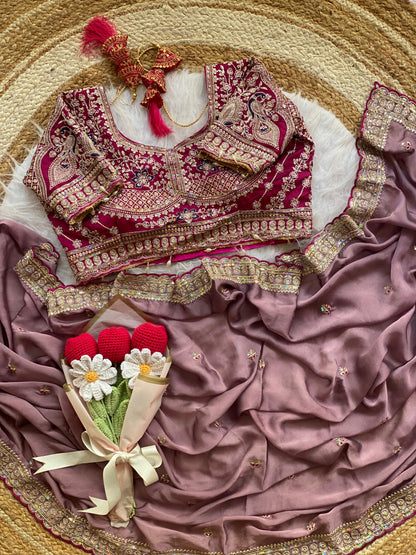 Peacock Collection Saree – Two Tone Rangoli Silk with Heavy Work