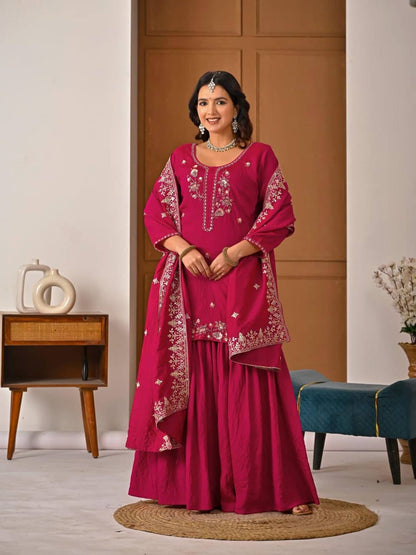 Queen Style Sharara – Premium Vichitra Party Wear