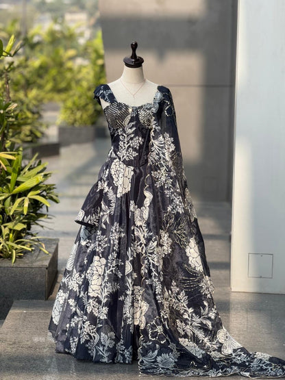 Flame Elegance Corset Lehenga Set