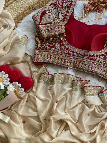 Peacock Collection Saree – Two Tone Rangoli Silk with Heavy Work