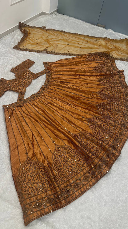 Vintage Grace Satin Silk Lehenga Set
