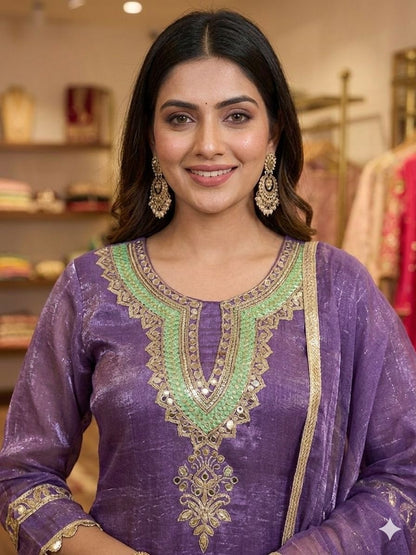 Shine On Mirror Work Suit Set